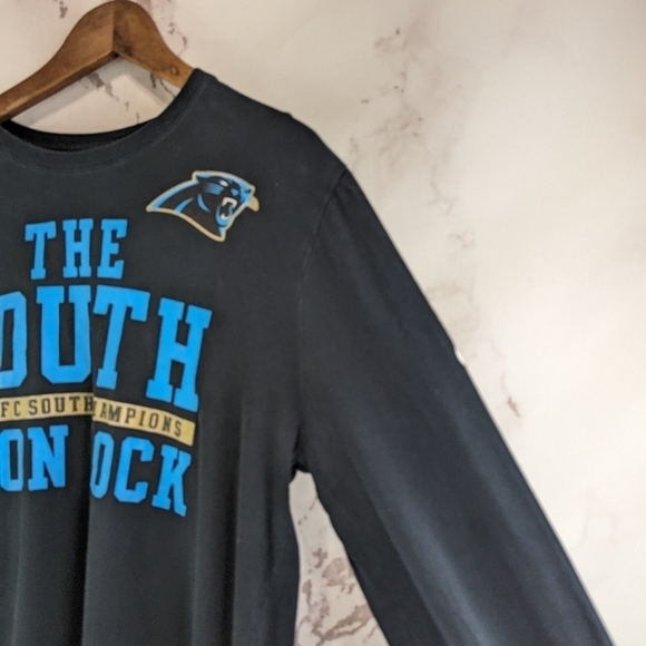 Carolina Panthers T Shirt Mens Medium NFL NFC South On Lock Champions 2015 Nike - Picture 11 of 11